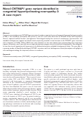 Cover page: Novel CNTNAP1 gene variant identified in congenital hypomyelinating neuropathy-3: A case report