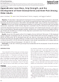 Cover page: Appendicular Lean Mass, Grip Strength, and the Development of Knee Osteoarthritis and Knee Pain Among Older Adults