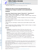 Cover page: Obesity and risk for venous thromboembolism from contemporary therapy for pediatric acute lymphoblastic leukemia