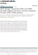 Cover page: DNA damage induced by CDK4 and CDK6 blockade triggers anti-tumor immune responses through cGAS-STING pathway.