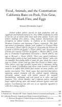 Cover page: Food, Animals, and the Constitution: California Bans on Pork, Foie Gras, Shark Fins, and Eggs