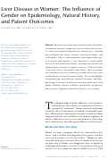 Cover page: Liver disease in women: the influence of gender on epidemiology, natural history, and patient outcomes.