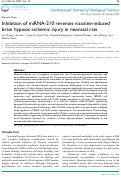 Cover page: Inhibition of miRNA-210 reverses nicotine-induced brain hypoxic-ischemic injury in neonatal rats