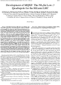 Cover page: Development of MQXF: The Nb3Sn Low- $\beta$ Quadrupole for the HiLumi LHC