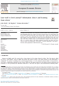 Cover page: Lone wolf or herd animal? Information choice and learning from others