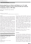 Cover page: Relationship Between Obesity and Diabetes in a US Adult Population: Findings from the National Health and Nutrition Examination Survey, 1999–2006