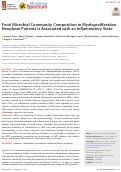 Cover page: Fecal Microbial Community Composition in Myeloproliferative Neoplasm Patients Is Associated with an Inflammatory State