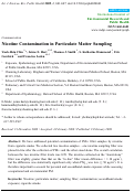 Cover page: Nicotine Contamination in Particulate Matter Sampling