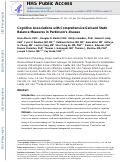 Cover page: Cognitive associations with comprehensive gait and static balance measures in Parkinson's disease