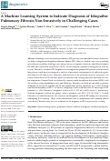 Cover page: A Machine Learning System to Indicate Diagnosis of Idiopathic Pulmonary Fibrosis Non-Invasively in Challenging Cases.