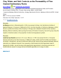 Cover page: Clay, Water, and Salt: Controls on the Permeability of Fine-Grained Sedimentary Rocks