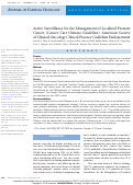 Cover page: Active Surveillance for the Management of Localized Prostate Cancer (Cancer Care Ontario Guideline): American Society of Clinical Oncology Clinical Practice Guideline Endorsement