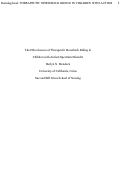 Cover page of The Effectiveness of Therapeutic Horseback Riding in Children with Autism Spectrum Disorder