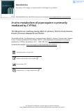 Cover page: In vitro metabolism of piperaquine is primarily mediated by CYP3A4