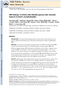 Cover page: MRI findings in infants with infantile spasms after neonatal hypoxic-ischemic encephalopathy.