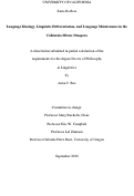 Cover page: Language Ideology, Linguistic Differentiation, and Language Maintenance in the California Mixtec Diaspora