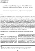 Cover page: An Intervention Tool to Increase Patient–Physician Discussion of Lifestyle Risk Factors for Breast Cancer