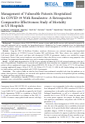 Cover page of Management of Vulnerable Patients Hospitalized for COVID-19 With Remdesivir: A Retrospective Comparative Effectiveness Study of Mortality in US Hospitals.