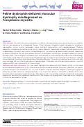 Cover page: Feline dystrophin-deficient muscular dystrophy misdiagnosed as Toxoplasma myositis.