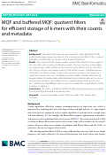 Cover page: MQF and buffered MQF: quotient filters for efficient storage of k-mers with their counts and metadata