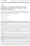 Cover page: A Framework for Leveraging “Big Data” to Advance Epidemiology and Improve Quality: Design of the VA Colonoscopy Collaborative