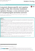 Cover page: Long-term disease-specific and cognitive quality of life after intensity-modulated radiation therapy: a cross-sectional survey of nasopharyngeal carcinoma survivors