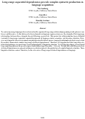 Cover page: Long-range sequential dependencies precede complex syntactic production in language acquisition