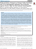 Cover page: Reduced Dietary Omega-6 to Omega-3 Fatty Acid Ratio and 12/15-Lipoxygenase Deficiency Are Protective against Chronic High Fat Diet-Induced Steatohepatitis