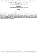 Cover page: Simplicity beyond probability: Simplicity’s role in evaluating explanations goes beyond providing cues to priors and likelihoods