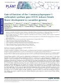 Cover page: Gain-of-function of the 1-aminocyclopropane-1-carboxylate synthase gene ACS1G induces female flower development in cucumber gynoecy