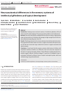 Cover page: Neuroanatomical differences in the memory systems of intellectual giftedness and typical development