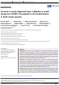Cover page: Increase in newly diagnosed type 1 diabetes in youth during the COVID-19 pandemic in the United States: A multi-center analysis.