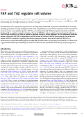 Cover page: YAP and TAZ regulate cell volume
