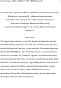 Cover page: Developmental Trajectories of African American Adolescents’ Family Conflict: Differences in Mental Health Problems in Young Adulthood