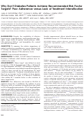Cover page: Why Don’t Diabetes Patients Achieve Recommended Risk Factor Targets? Poor Adherence versus Lack of Treatment Intensification