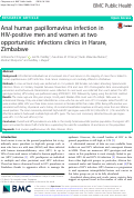 Cover page: Anal human papillomavirus infection in HIV-positive men and women at two opportunistic infections clinics in Harare, Zimbabwe.