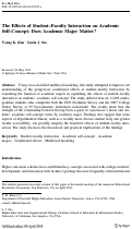 Cover page: The Effects of Student–Faculty Interaction on Academic Self-Concept: Does Academic Major Matter?