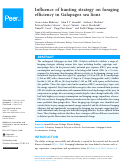 Cover page: Influence of hunting strategy on foraging efficiency in Galapagos sea lions.