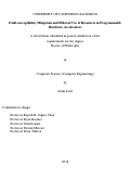 Cover page: Fault-susceptibility Mitigation and Efficient Use of Resources in Programmable Hardware Accelerators