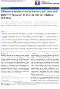 Cover page: Differential sensitivity of melanoma cell lines with BRAFV600E mutation to the specific raf inhibitor PLX4032