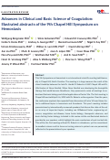 Cover page: Advances in Clinical and Basic Science of Coagulation: Illustrated abstracts of the 9th Chapel Hill Symposium on Hemostasis