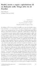 Cover page: Realtà, Morte e Sogno: Capitolazione di un Baluardo nella <em>Trilogia della vita</em> di Pasolini