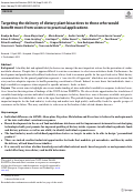 Cover page: Targeting the delivery of dietary plant bioactives to those who would benefit most: from science to practical applications