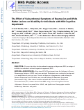 Cover page: The Effect of Subsyndromal Symptoms of Depression and White Matter Lesions on Disability for Individuals with Mild Cognitive Impairment