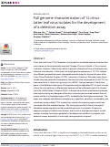 Cover page: Full genome characterization of 12 citrus tatter leaf virus isolates for the development of a detection assay