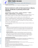 Cover page: Maternal Metabolomic Profile and Fetal Programming of Offspring Adiposity: Identification of Potentially Protective Lipid Metabolites.