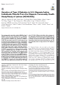 Cover page: Genetics of Type 2 Diabetes in U.S. Hispanic/Latino Individuals: Results from the Hispanic Community Health Study/Study of Latinos (HCHS/SOL)