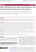 Cover page: DNA methylation may affect beef tenderness through signal transduction in Bos indicus