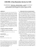 Cover page: CCN-KRS: A Key Resolution Service for CCN