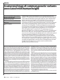 Cover page: A saturated map of common genetic variants associated with human height